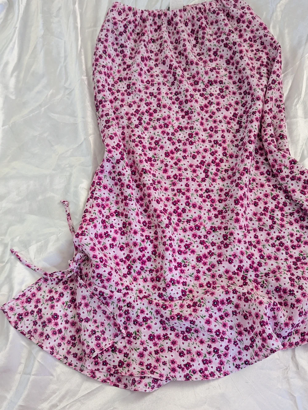 Floral Pink Midi Skirt - Lightweight Summer Style